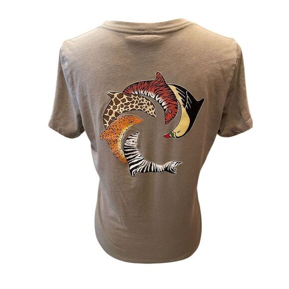 WRV Women's Animal Print Graphic T-Shirt Beige Size M Casual Spring - Picture 6 of 9